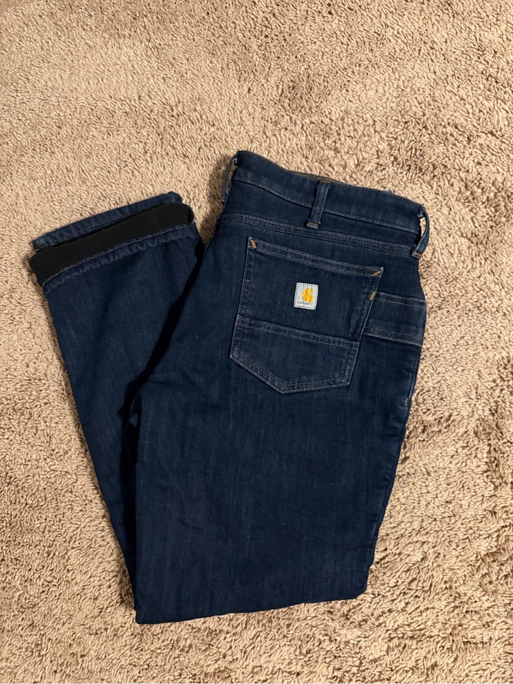 Carhartt Women’s Fleeced Lined Dark Blue Work Jeans